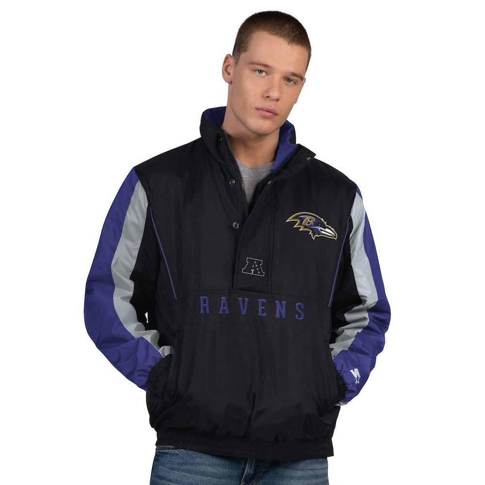 Baltimore Ravens Starter Thursday Night Gridiron Half-Zip Jacket Black