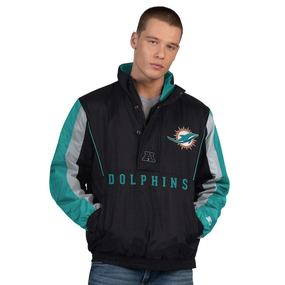 Miami Dolphins Starter Thursday Night Gridiron Half-Zip Jacket Black