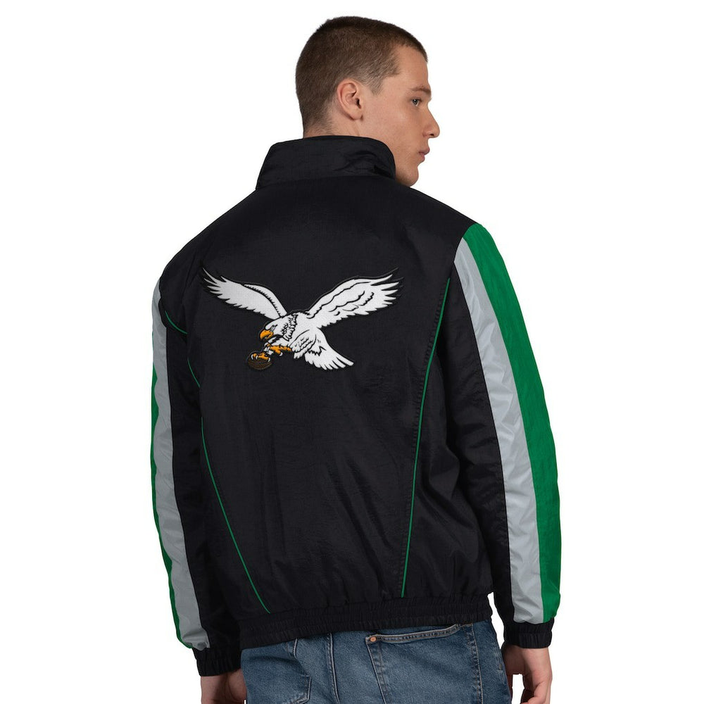 Philadelphia Eagles Starter Thursday Night Gridiron Vintage Logo Half-Zip Jacket Black