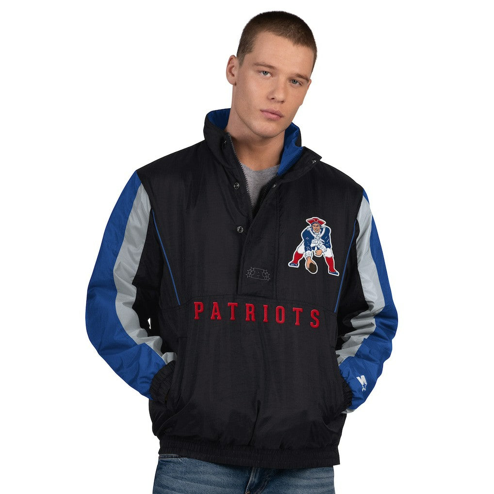 New England Patriots Starter Thursday Night Gridiron Vintage Logo Half-Zip Jacket Black