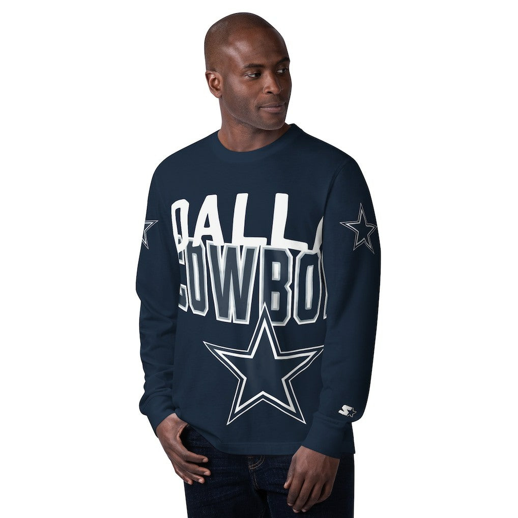 Dallas Cowboys Starter Clutch Hit Long Sleeve T-Shirt Navy