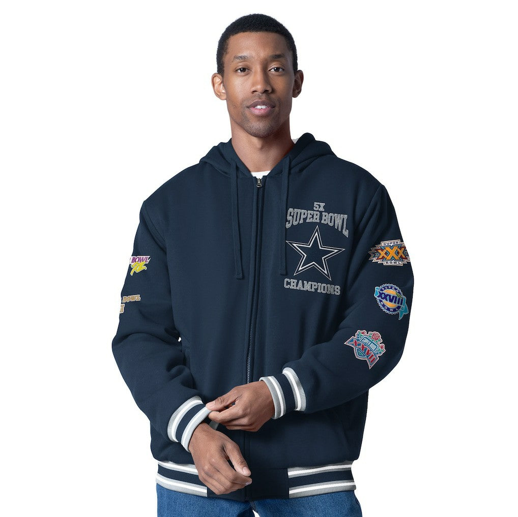 Dallas Cowboys G-III Sports by Carl Banks Power Forward Commemorative Full-Zip Hooded Jacket Navy