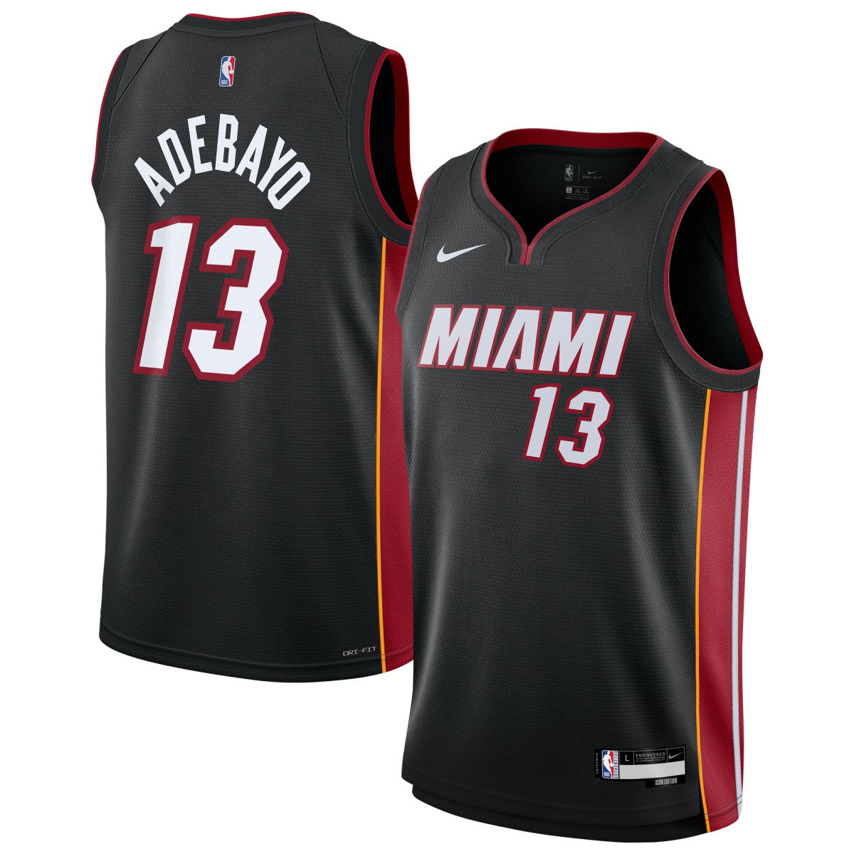 Bam Adebayo Miami Heat Youth Swingman Jersey Icon Edition Black | Nike Lifestyle