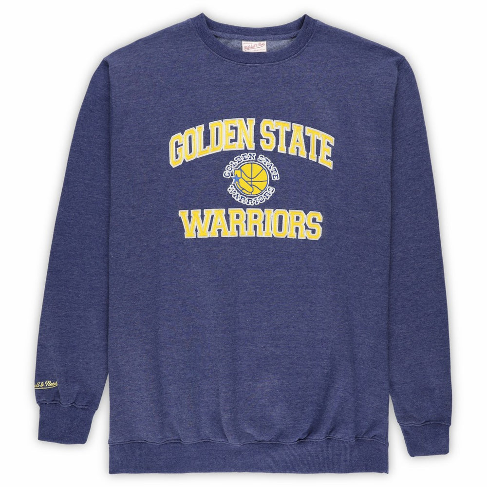 Golden State Warriors Hardwood Classics Big & Tall Crewneck Sweatshirt for sale Heather Royal | Mitchell & Ness