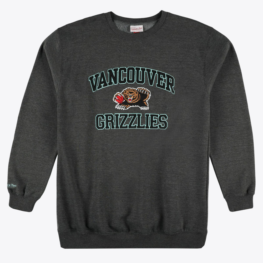 Memphis Grizzlies Hardwood Classics Big & Tall Crewneck Sweatshirt Heather Charcoal | Mitchell & Ness Near Me