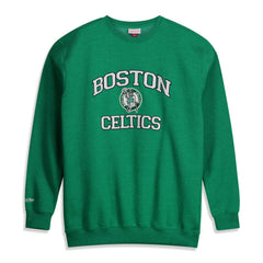Boston Celtics Hardwood Classics Big & Tall Crewneck Sweatshirt Heather Kelly Green | Mitchell & Ness US