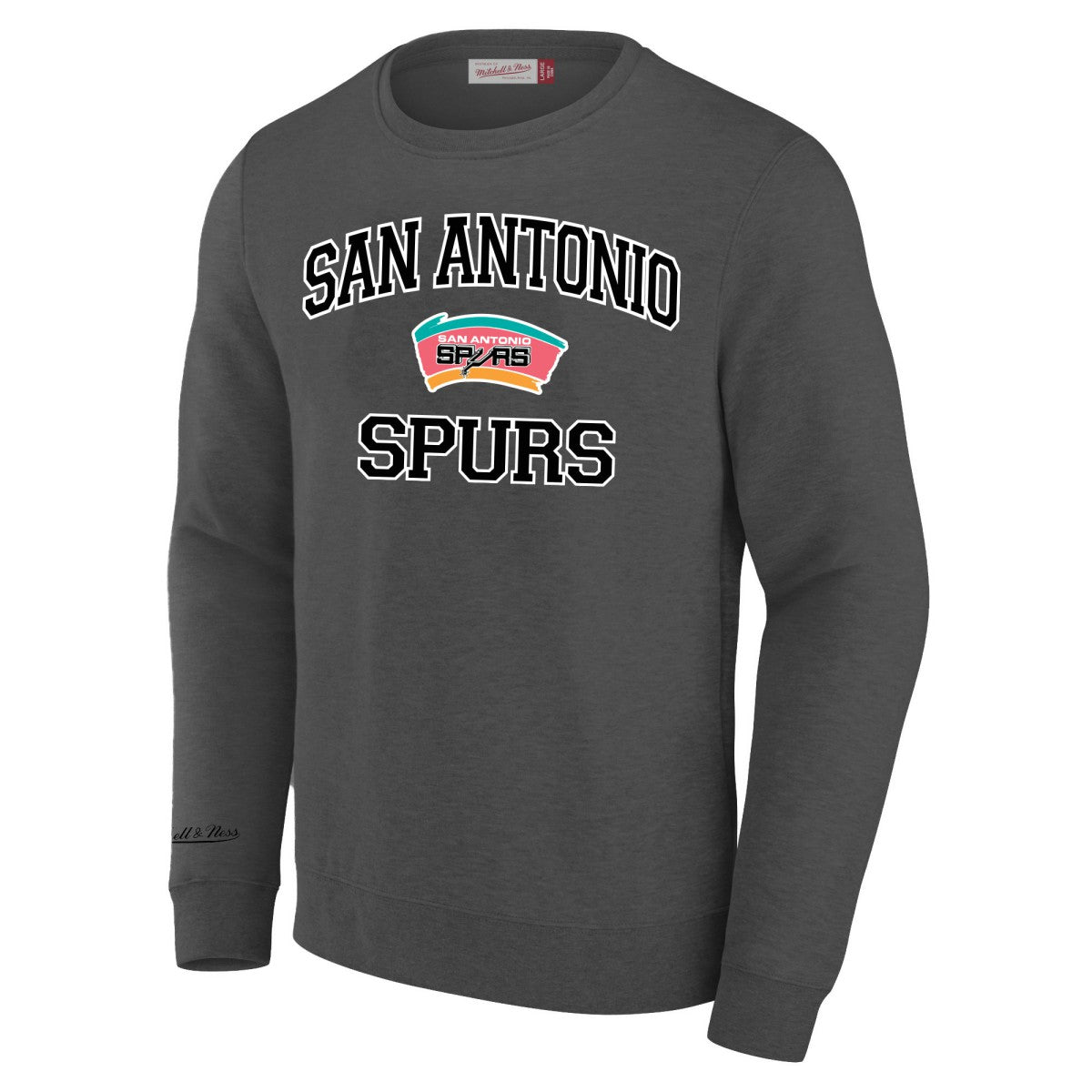 San Antonio Spurs Big & Tall Hardwood Classics Sweatshirt Heather Gray | Mitchell & Ness Lifestyle