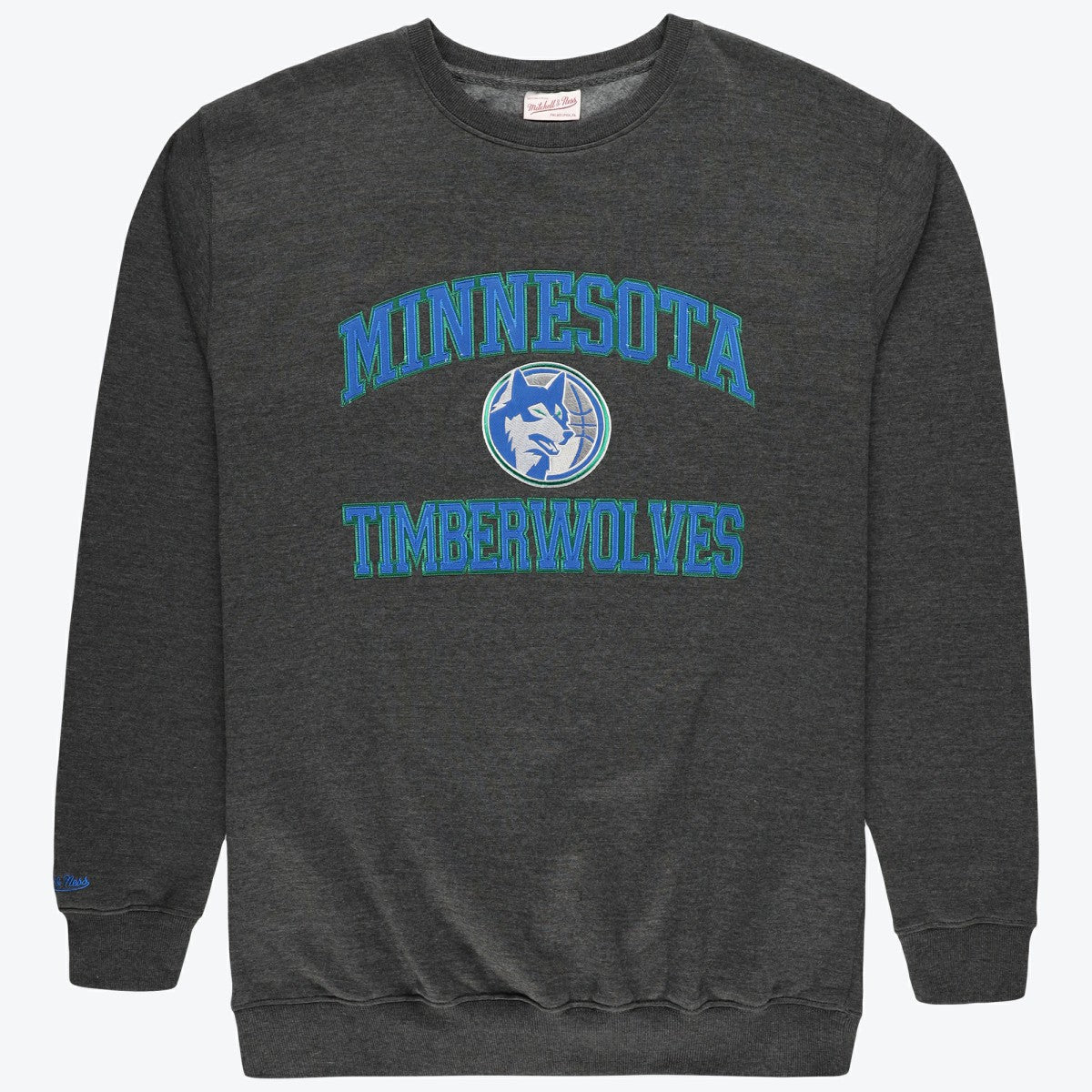 Minnesota Timberwolves Hardwood Classics Big & Tall Crewneck Sweatshirt Heather Charcoal | Mitchell & Ness outlet