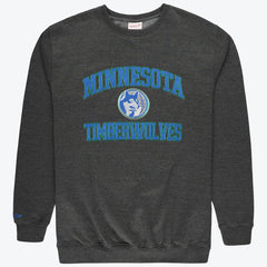 Minnesota Timberwolves Hardwood Classics Big & Tall Crewneck Sweatshirt Heather Charcoal | Mitchell & Ness outlet