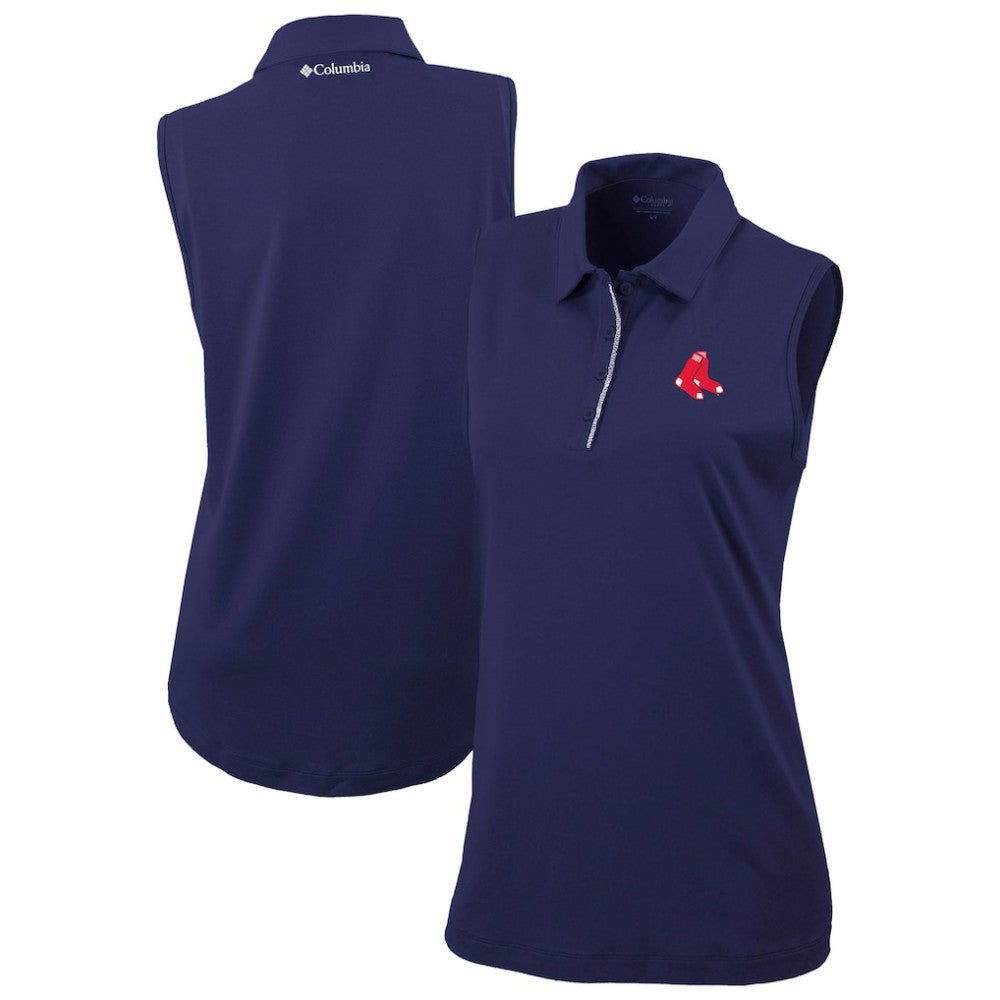 Boston Red Sox Columbia Women's Tend The Ball Sleeveless Polo - Navy - Columbia on Sale