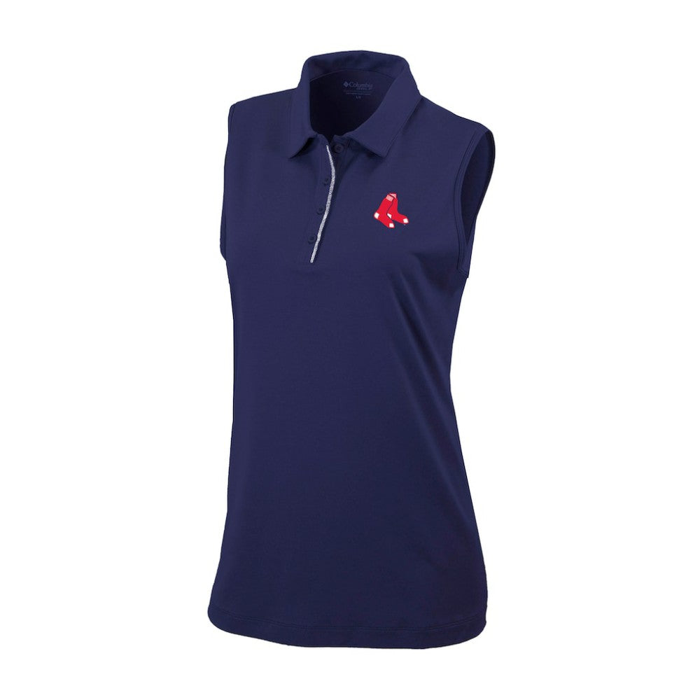 Boston Red Sox Columbia Women's Tend The Ball Sleeveless Polo - Navy - Columbia on Sale