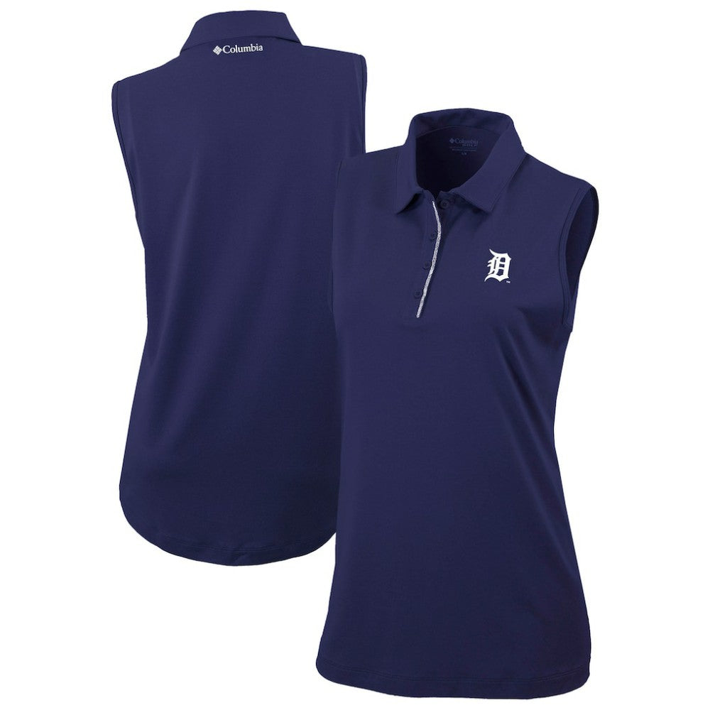 Detroit Tigers Columbia Women's Tend The Ball Sleeveless Polo - Navy - Columbia Discount