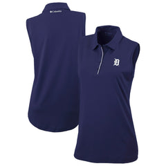 Detroit Tigers Columbia Women's Tend The Ball Sleeveless Polo - Navy - Columbia Discount