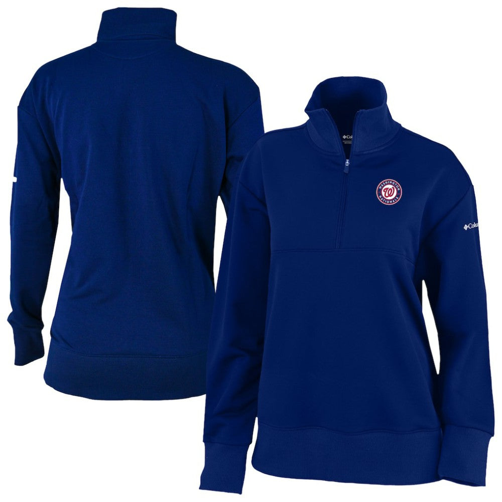 Washington Nationals Columbia Women's Birchwood Hills Quarter-Zip Pullover - Navy - Columbia Lifestyle
