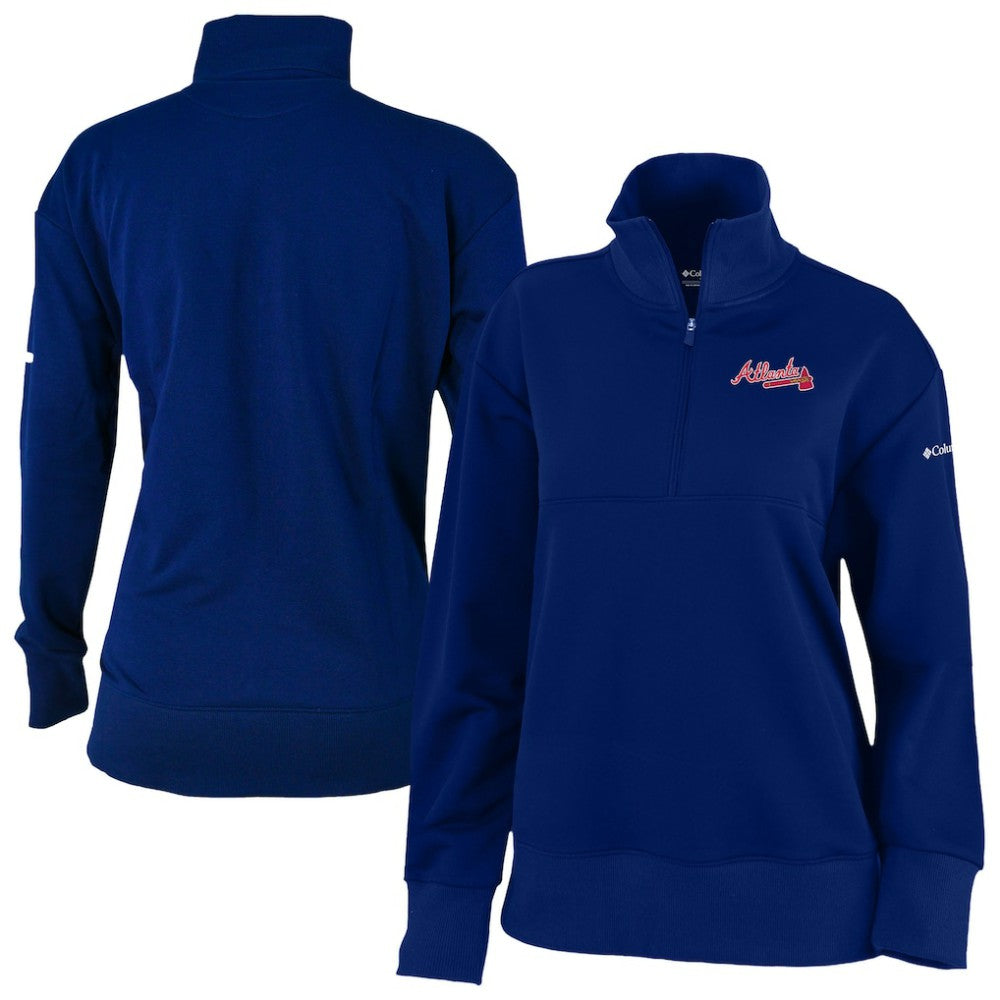 Atlanta Braves Columbia Women's Birchwood Hills Quarter-Zip Pullover - Navy - Columbia Online