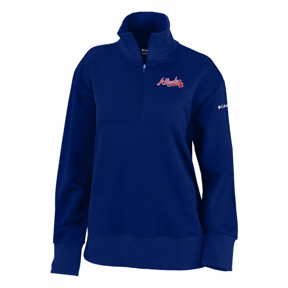 Atlanta Braves Columbia Women's Birchwood Hills Quarter-Zip Pullover - Navy - Columbia Online