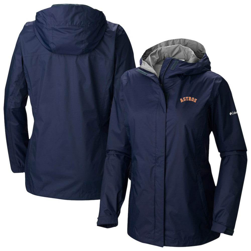 Houston Astros Columbia Women's Arcadia II Omni-Tech Full-Zip Hoodie Rain Jacket - Navy - Columbia Online