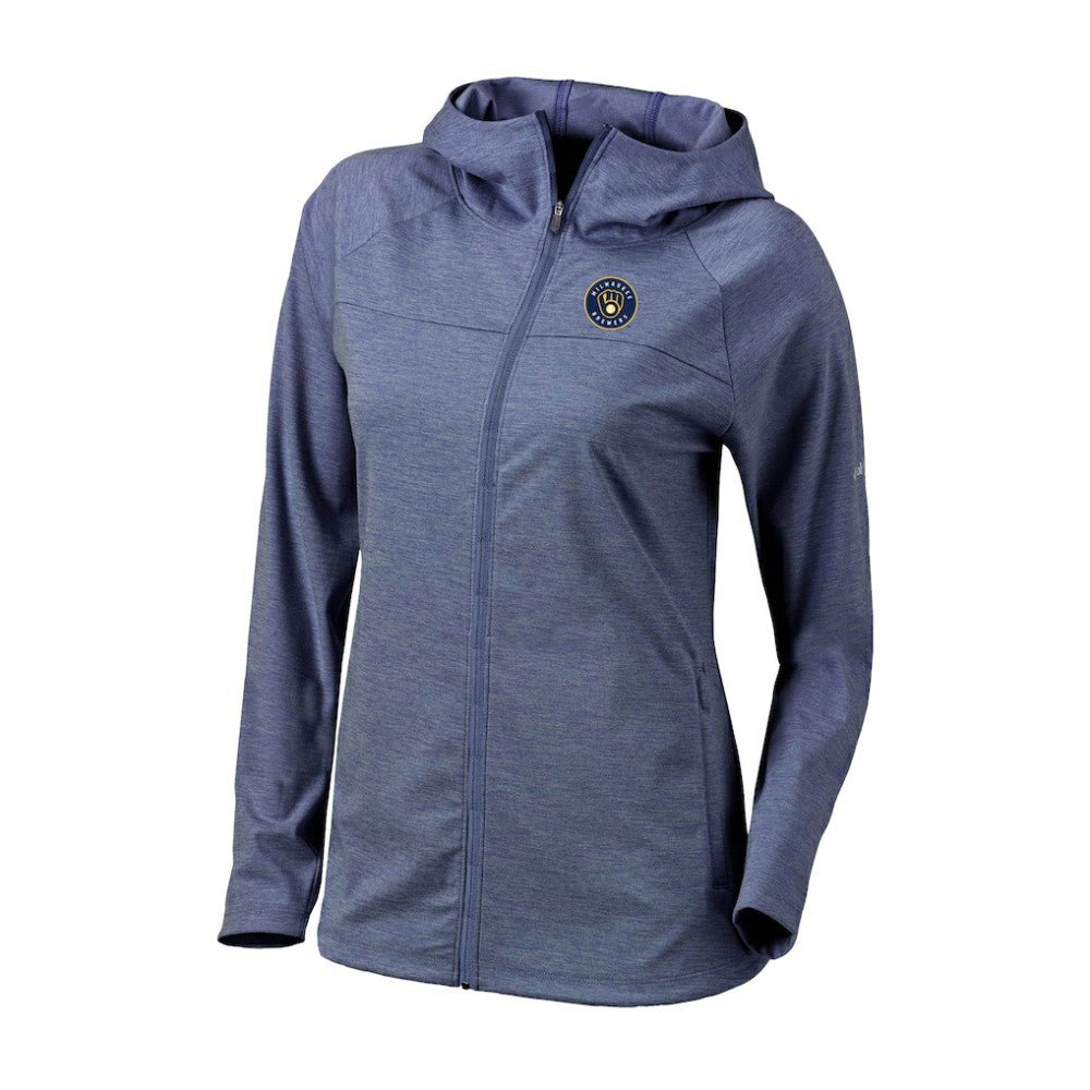 Milwaukee Brewers Columbia Women's Half Shot Full-Zip Hoodie - Navy - Columbia Lifestyle