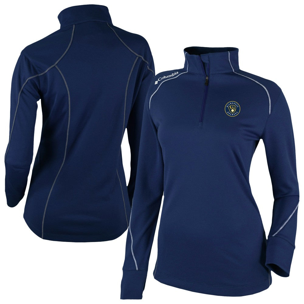 Milwaukee Brewers Columbia Women's Shotgun 2.0 Quarter-Zip Pullover - Navy - Columbia Online