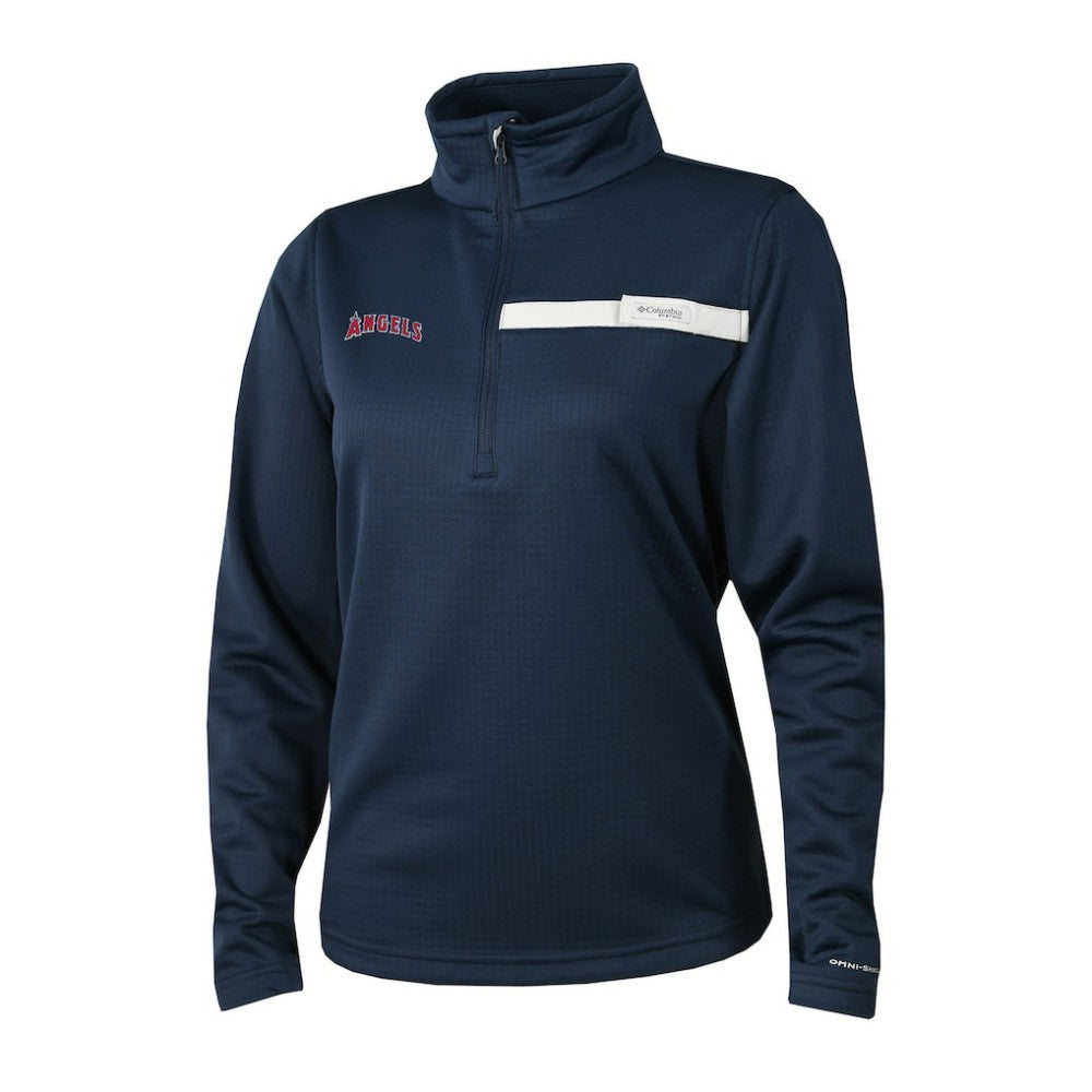 Los Angeles Angels Columbia Women's Skiff Guide Fleece Half-Zip Pullover Jacket - Navy - Columbia Sale