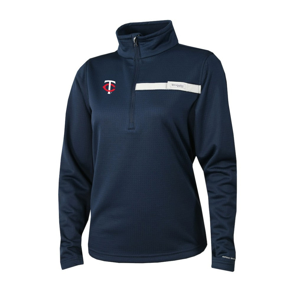 Minnesota Twins Columbia Women's Skiff Guide Fleece Half-Zip Pullover Jacket - Navy - Columbia Discount