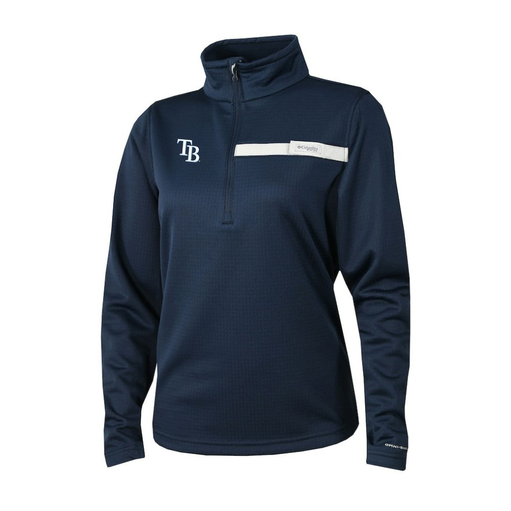 Tampa Bay Rays Columbia Women's Skiff Guide Fleece Half-Zip Pullover Jacket - Navy - Columbia Lifestyle