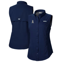Los Angeles Angels Columbia Women's Tamiami Sleeveless Shirt - Navy - Columbia Discount