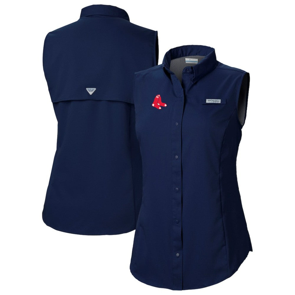 Boston Red Sox Columbia Women's Tamiami Sleeveless Shirt - Navy - Columbia Discount