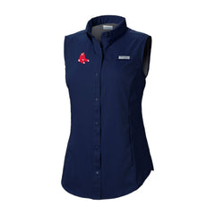 Boston Red Sox Columbia Women's Tamiami Sleeveless Shirt - Navy - Columbia Discount