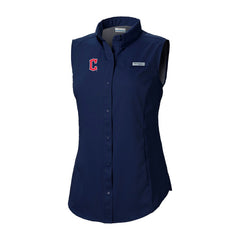 Cleveland Guardians Columbia Women's Tamiami Sleeveless Shirt - Navy - Columbia Online