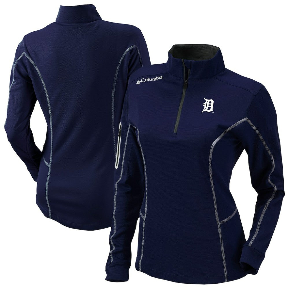 Detroit Tigers Columbia Shotgun Quarter-Zip Top - Navy - Columbia Discount