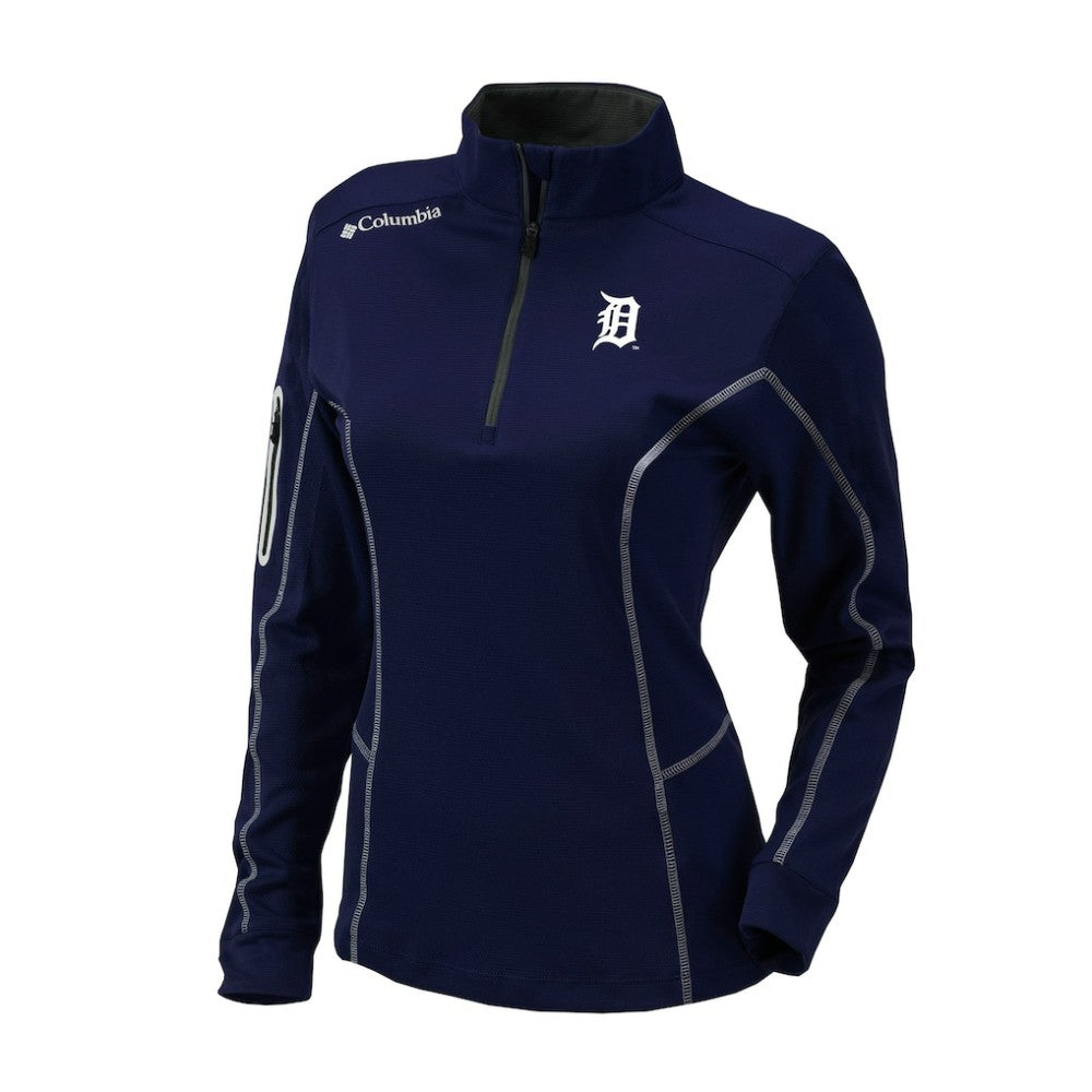 Detroit Tigers Columbia Shotgun Quarter-Zip Top - Navy - Columbia Discount