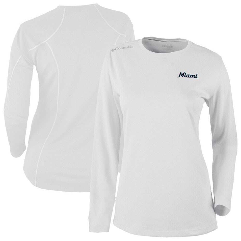 Miami Marlins Columbia Shotgun Long Sleeve T-Shirt - White - Columbia Lifestyle