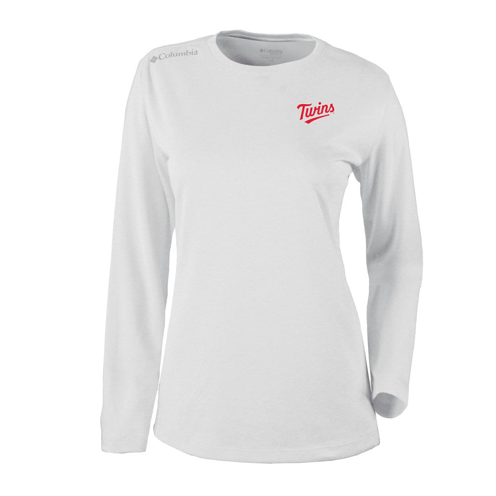 Minnesota Twins Columbia Shotgun Long Sleeve T-Shirt - White - Columbia Discount