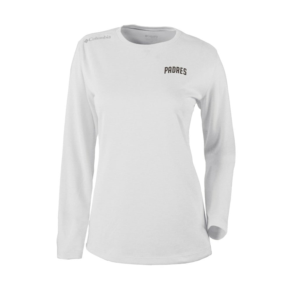 San Diego Padres Columbia Shotgun Long Sleeve T-Shirt - White - Columbia on Sale