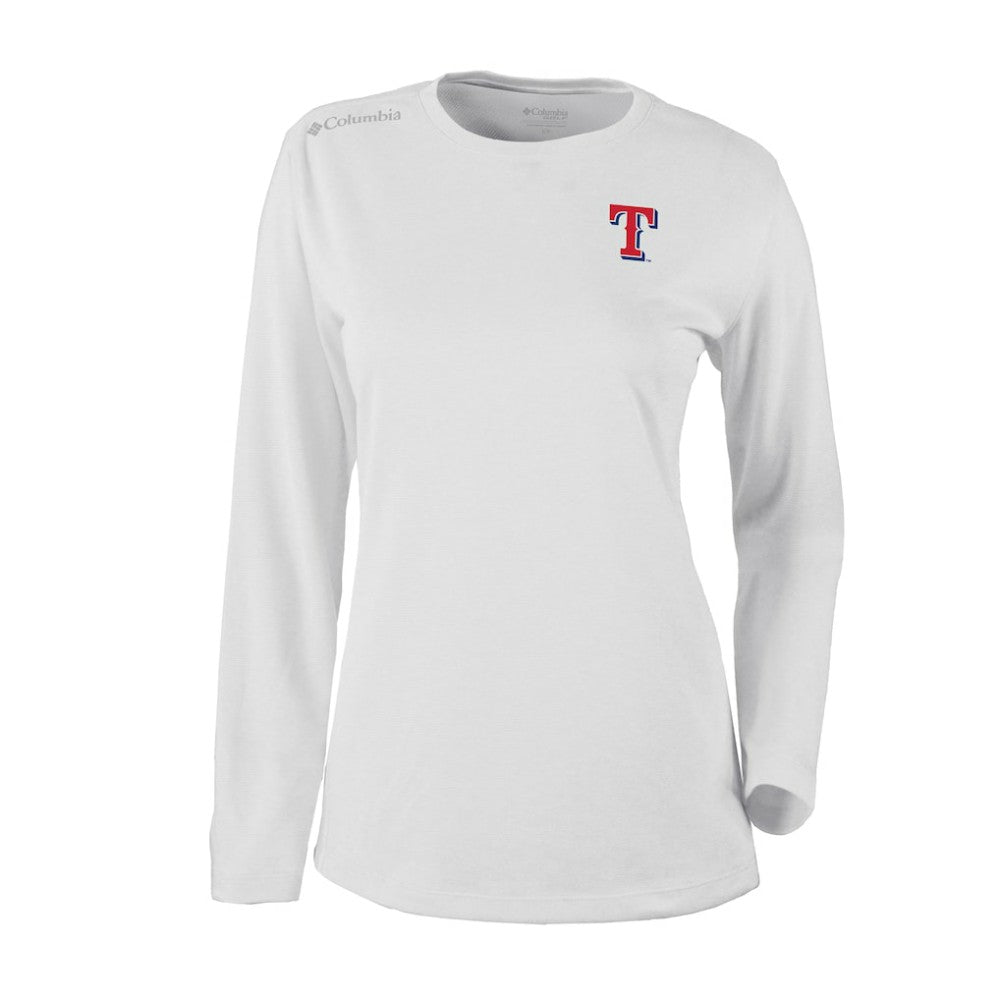 Texas Rangers Columbia Shotgun Long Sleeve T-Shirt - White - Columbia Discount