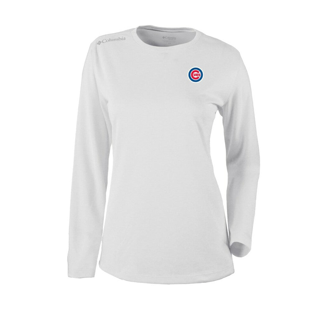 Chicago Cubs Columbia Shotgun Long Sleeve T-Shirt - White - Columbia Discount