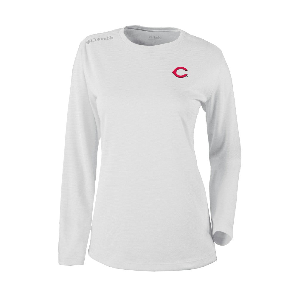 Cincinnati Reds Columbia Shotgun Long Sleeve T-Shirt - White - Columbia Sale