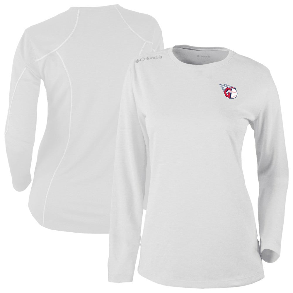 Cleveland Guardians Columbia Shotgun Long Sleeve T-Shirt - White - Columbia on Sale