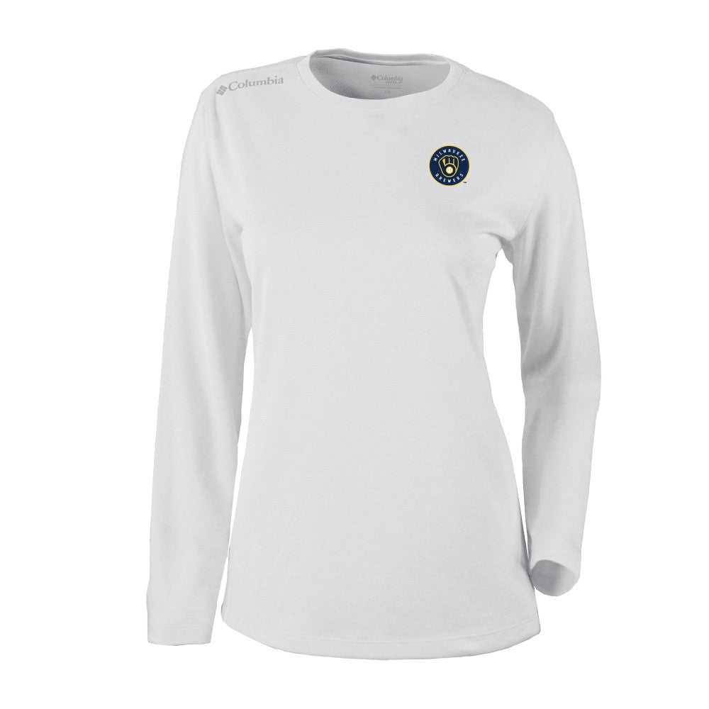 Milwaukee Brewers Columbia Shotgun Long Sleeve T-Shirt - White - Columbia Sale