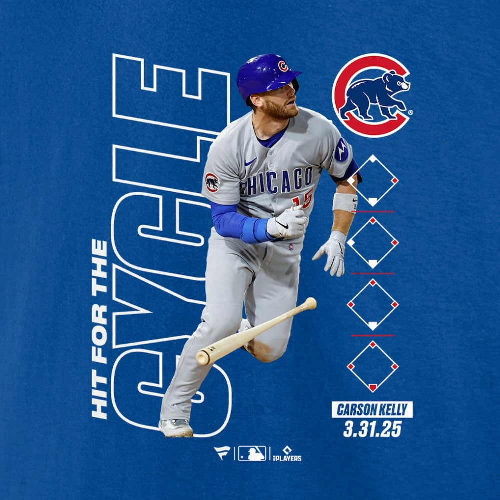 Carson Kelly Chicago Cubs Hit For The Cycle T-Shirt - Royal - MLB Sale
