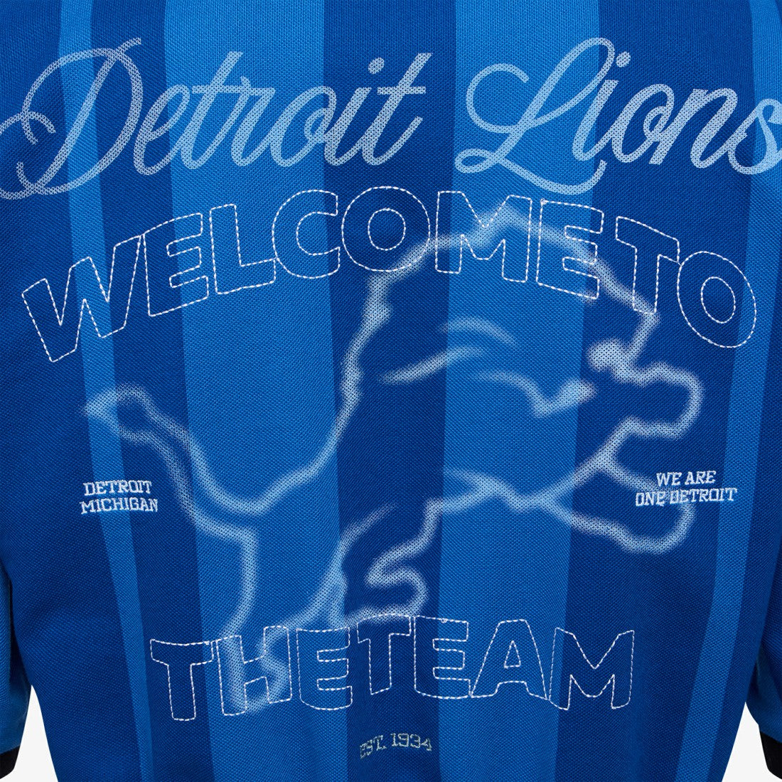 Detroit Lions Off Season Women's Rugby T-Shirt Blue