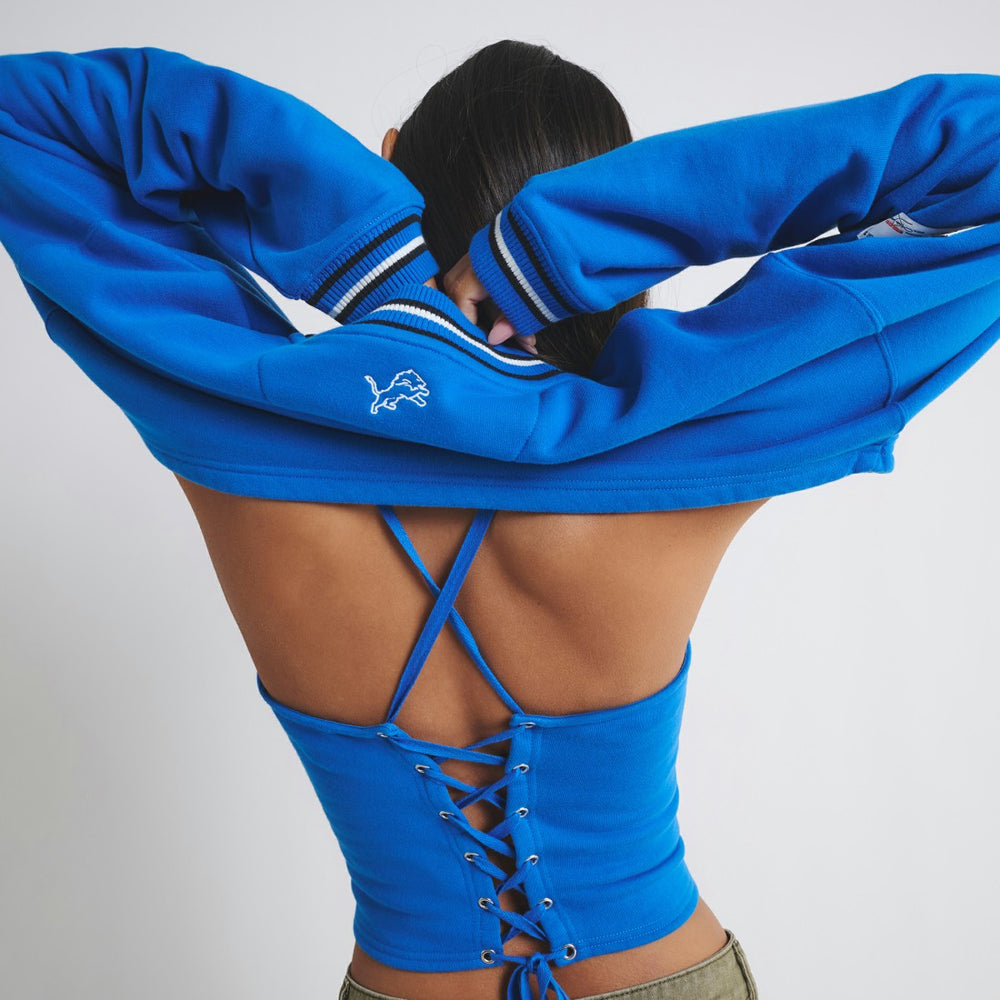 Detroit Lions Off Season Women's Fleece Shrug Cami Blue