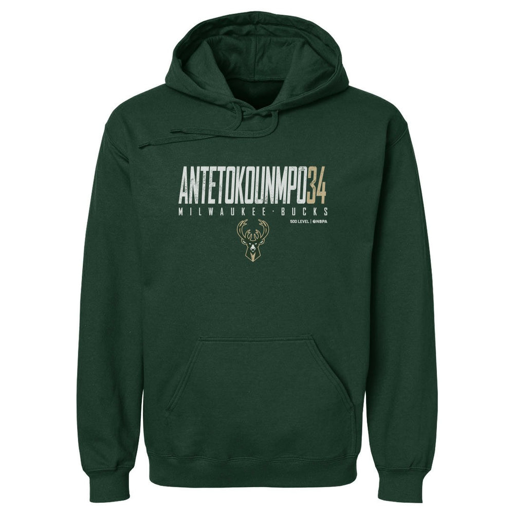 Giannis Antetokounmpo Milwaukee Bucks 500 Level Elite Pullover Hoodie Hunter Green