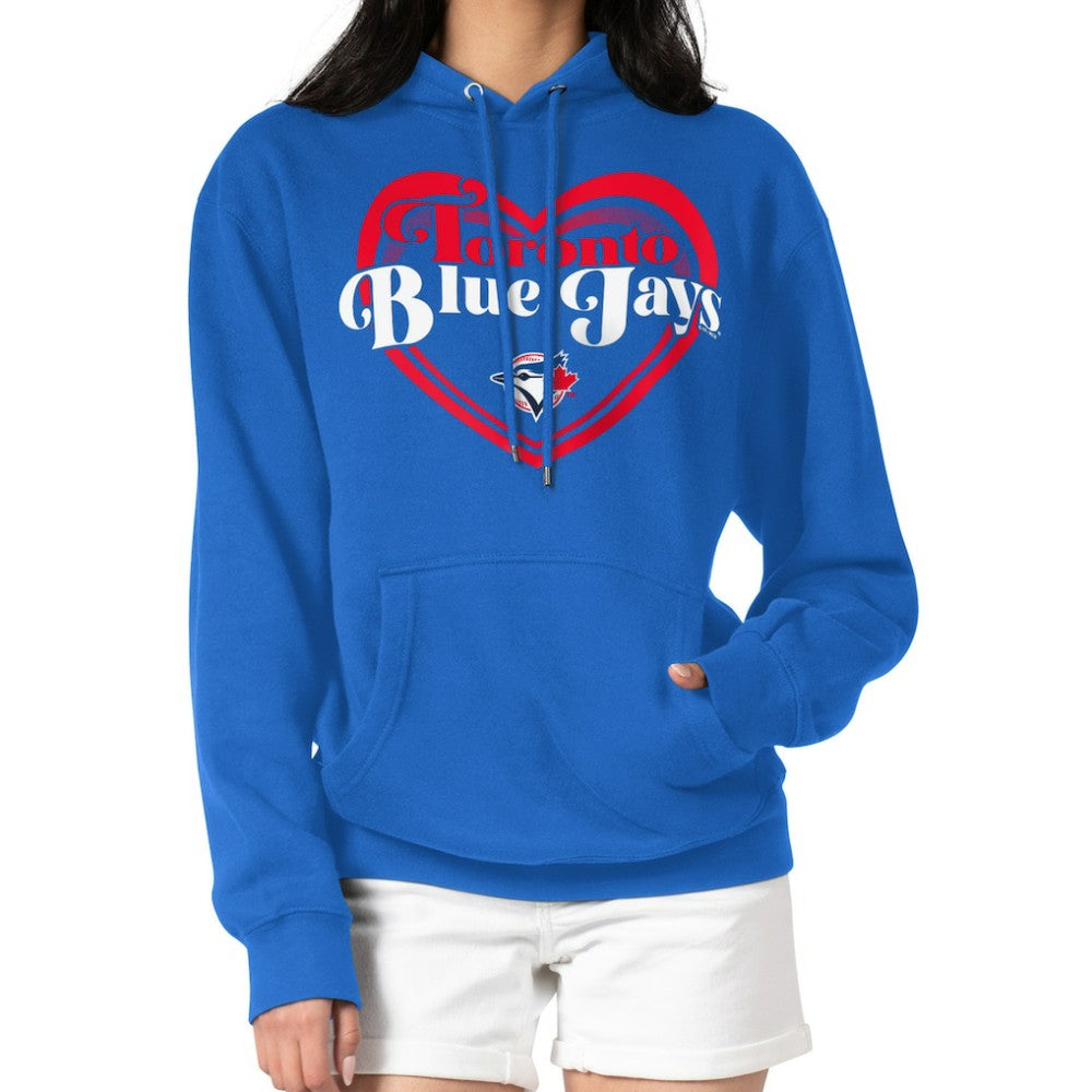 Toronto Blue Jays G-III 4Her by Carl Banks Women's Double Heart Fleece Pullover Hoodie - Royal - MLB Sale