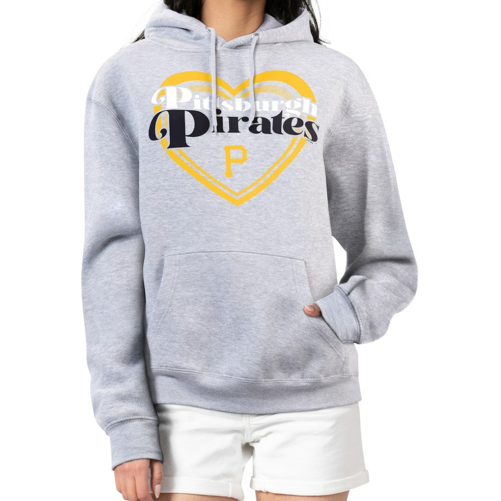 Pittsburgh Pirates G-III 4Her by Carl Banks Women's Double Heart Fleece Pullover Hoodie - Gray - MLB Discount
