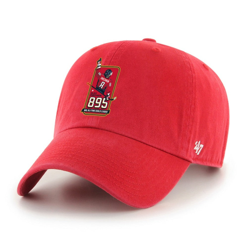 Alexander Ovechkin Washington Capitals '47 895 Most Goals of All Time Clean Up Adjustable Hat - Red - NHL 203072110