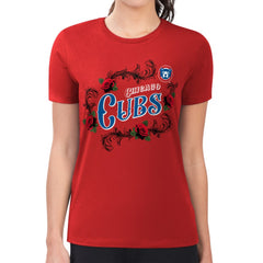Chicago Cubs G-III 4Her by Carl Banks Women's Super-Slim Fit Lightweight Retro Roses T-Shirt - Red - MLB Online