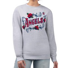 Los Angeles Angels G-III 4Her by Carl Banks Women's Retro Roses Fleece Pullover Sweatshirt - Gray - MLB Online
