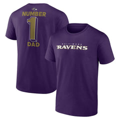 Baltimore Ravens #1 Dad Jersey T-Shirt Purple
